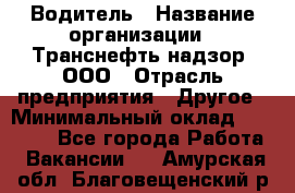 Водитель › Название организации ­ Транснефть надзор, ООО › Отрасль предприятия ­ Другое › Минимальный оклад ­ 25 000 - Все города Работа » Вакансии   . Амурская обл.,Благовещенский р-н